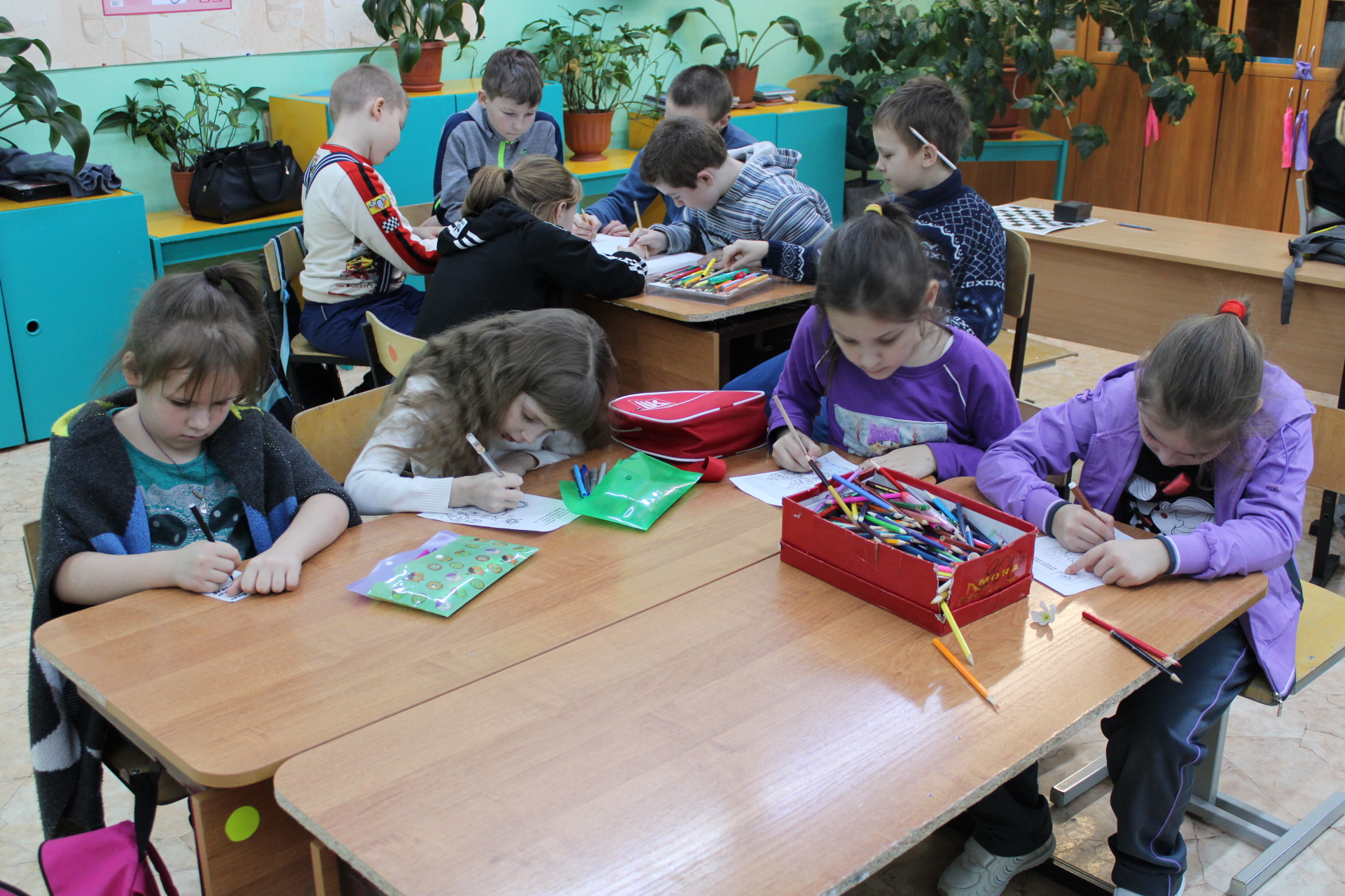 За работой